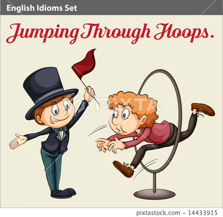 A man jumping through the hoops 14433915