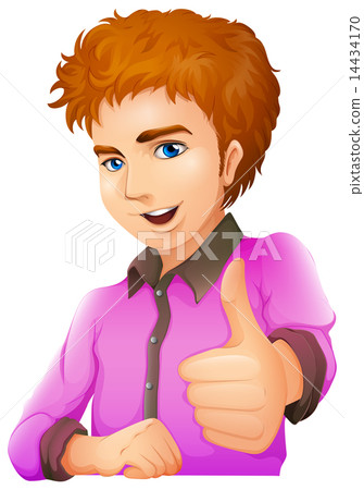 A handsome man wearing a purple longsleeve A handsome man wearing a purple longsleeve 14434170