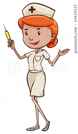 A simple sketch of a doctor with a needle 14434337