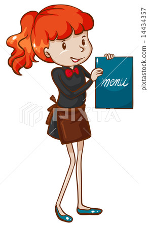 A simple sketch of a female waitress A simple sketch of a female waitress 14434357