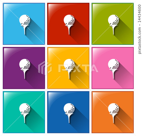 Buttons with golf balls 14434600