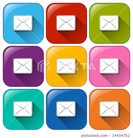 Rounded icons with envelopes Rounded icons with envelopes 14434702