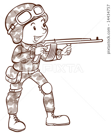 A soldier holding a gun 14434757