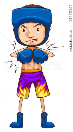 A simple coloured sketch of a man boxing 14435193
