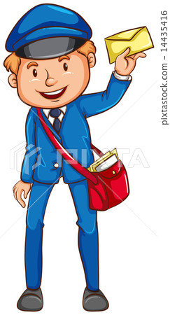 A coloured sketch of a postman - Stock Illustration [14435416] - PIXTA