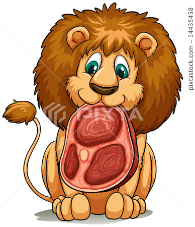 A lion with a meat A lion with a meat 14435458