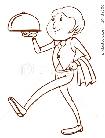 A simple drawing of a waiter A simple drawing of a waiter 14435500