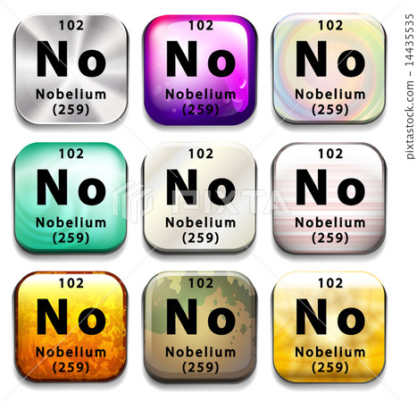A button showing the element Nobelium A button showing the element Nobelium 14435535