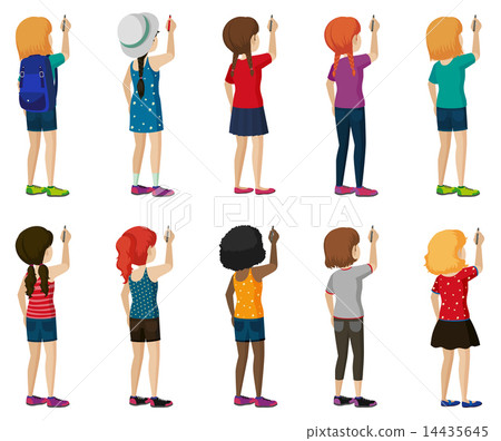 Girl writing 14435645