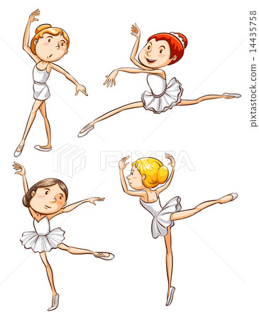 Simple sketches of a girl dancing ballet Simple sketches of a girl dancing ballet 14435758