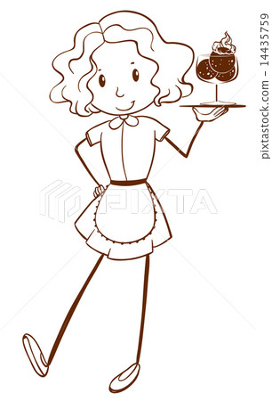 A sketch of a lady server A sketch of a lady server 14435759