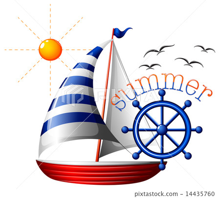 A summer template with a boat A summer template with a boat 14435760