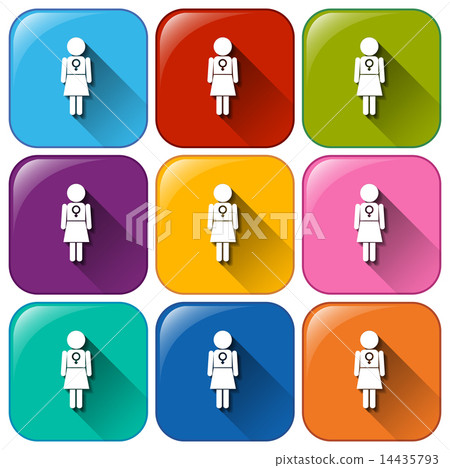 Buttons showing a female symbol Buttons showing a female symbol 14435793