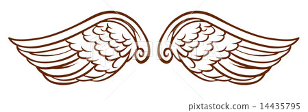 A simple sketch of an angel's wings A simple sketch of an angel's wings 14435795