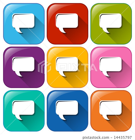 Rounded buttons with rectangular callouts 14435797