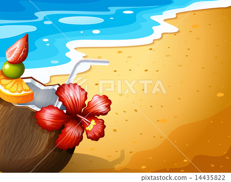 A beach and a refreshing drink 14435822