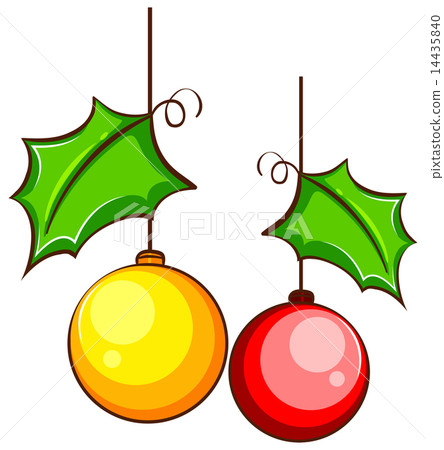 A simple coloured drawing of a Christmas decor 14435840