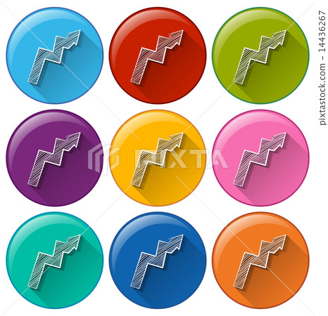 Buttons with zigzag arrows Buttons with zigzag arrows 14436267