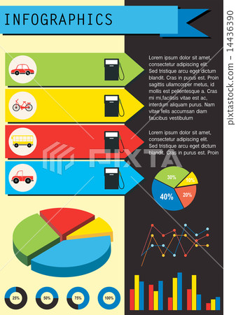 An infographics showing the vehicles An infographics showing the vehicles 14436390