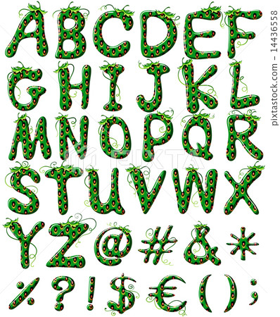 Capital letters of the alphabet in green color Capital letters of the alphabet in green color 14436558