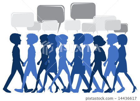 People walking with empty callouts People walking with empty callouts 14436617