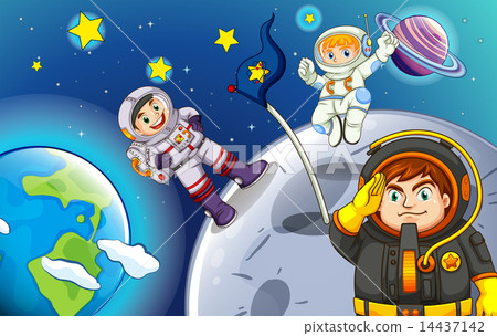 Astronauts in the outerspace 14437142
