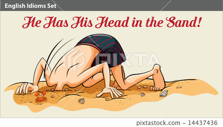 A boy putting his head in the sand A boy putting his head in the sand 14437436