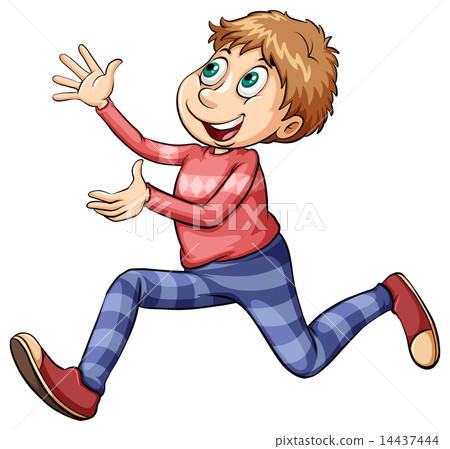 Playful man running Playful man running 14437444
