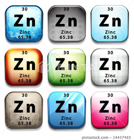 An icon showing the element Zinc An icon showing the element Zinc 14437483