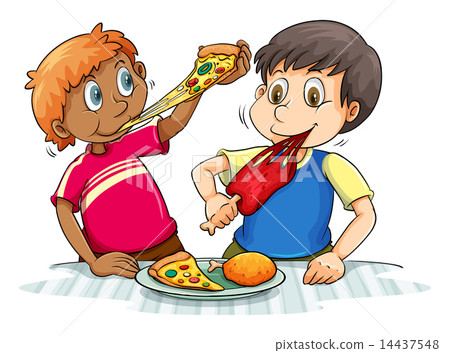 Hungry boys eating Hungry boys eating 14437548
