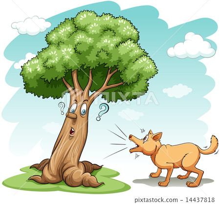 Dog barking the tree 14437818