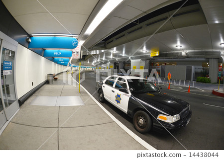 San Francisco police car airport night San Francisco police car airport night 14438044