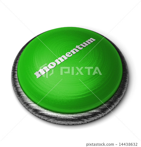 momentum word on green button isolated on white 14438632
