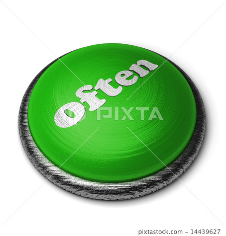 often word on green button isolated on white 14439627