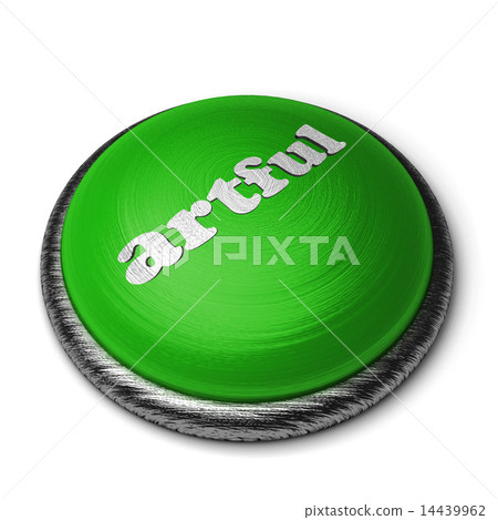 artful word on green button isolated on white 14439962