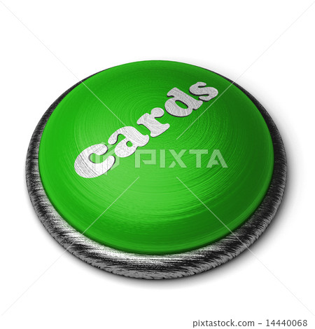 cards word on green button isolated on white 14440068