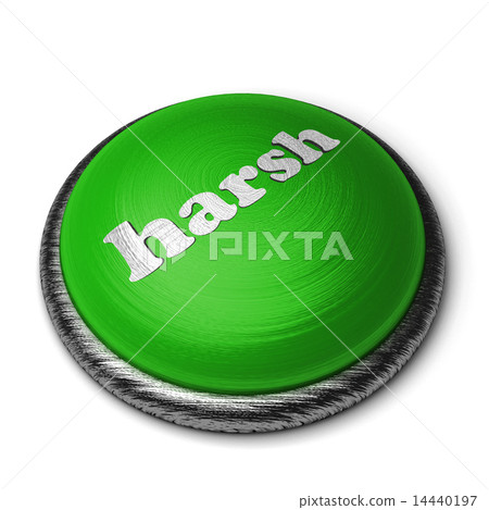 harsh word on green button isolated on white 14440197