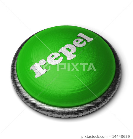 repel word on green button isolated on white repel word on green button isolated on white 14440629