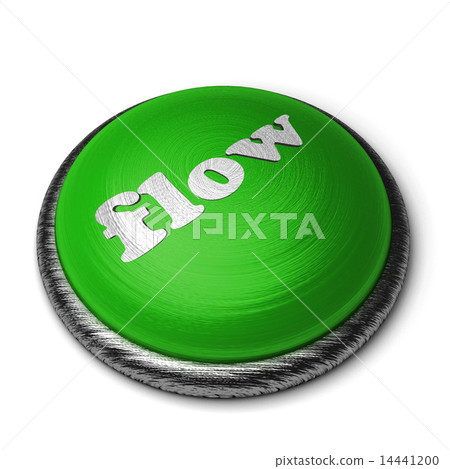 flow word on green button isolated on white 14441200