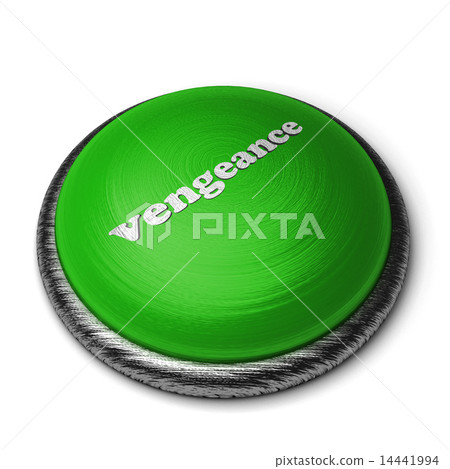 vengeance word on green button isolated on white 14441994