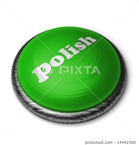 polish word on green button isolated on white 14442300