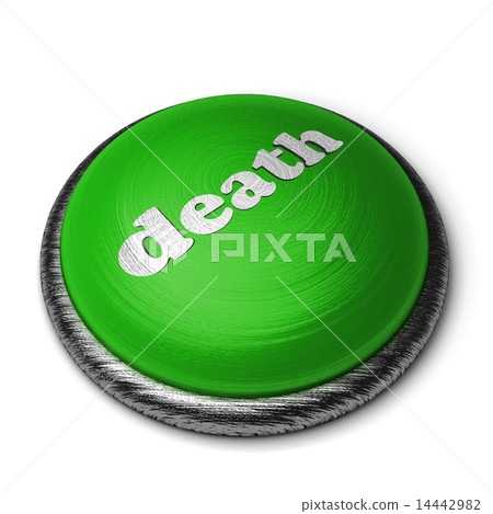 death word on green button isolated on white 14442982