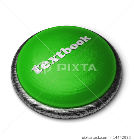 textbook word on green button isolated on white 14442983