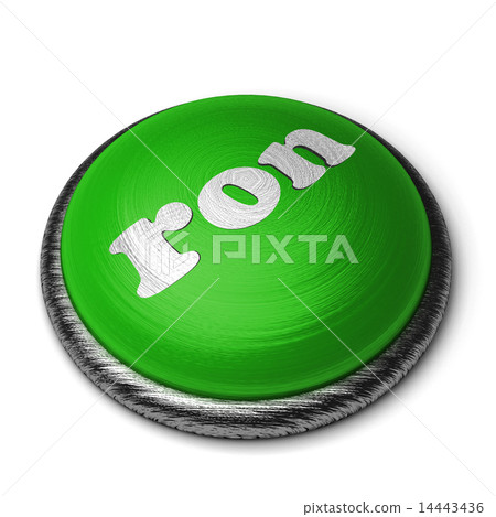 ron word on green button isolated on white 14443436