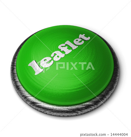leaflet word on green button isolated on white leaflet word on green button isolated on white 14444004