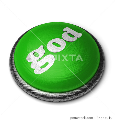 god word on green button isolated on white 14444010