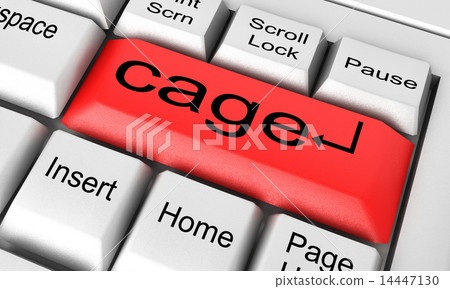 cage word on white keyboard cage word on white keyboard 14447130