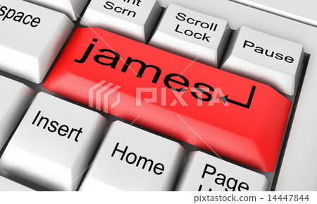 james word on white keyboard 14447844