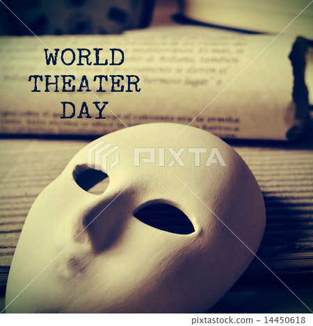 world theater day, with a retro effect 14450618