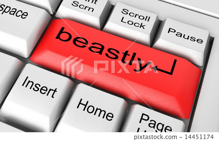 beastly word on white keyboard 14451174